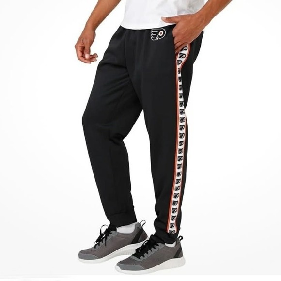 New NHL Philadelphia Flyers Fan Jogger Pants by FOCO Size Large Team Logo Stripe - Picture 2 of 8